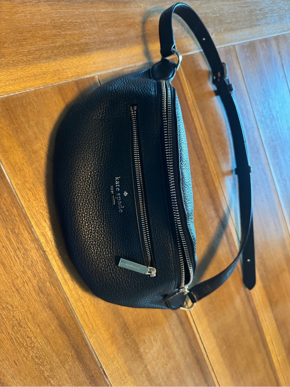 kate spade Black Pebbled Leather Crossbody Belt Bag